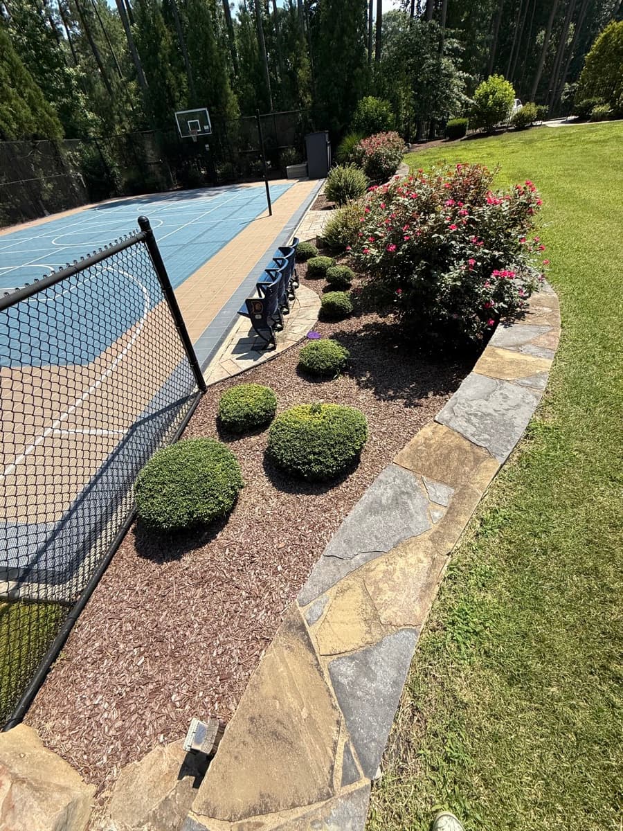 Hardscape with stone pathway