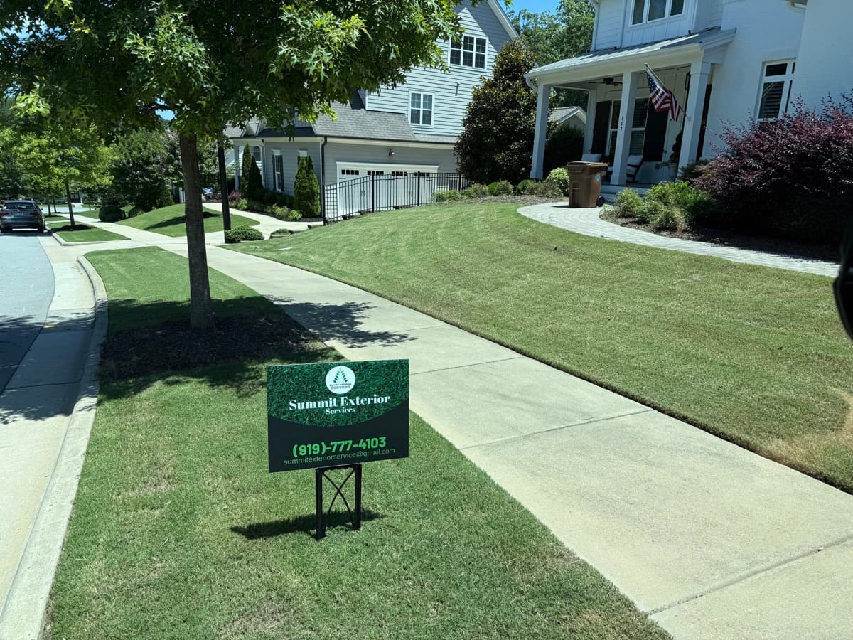 Trimmed foundation shrubs
